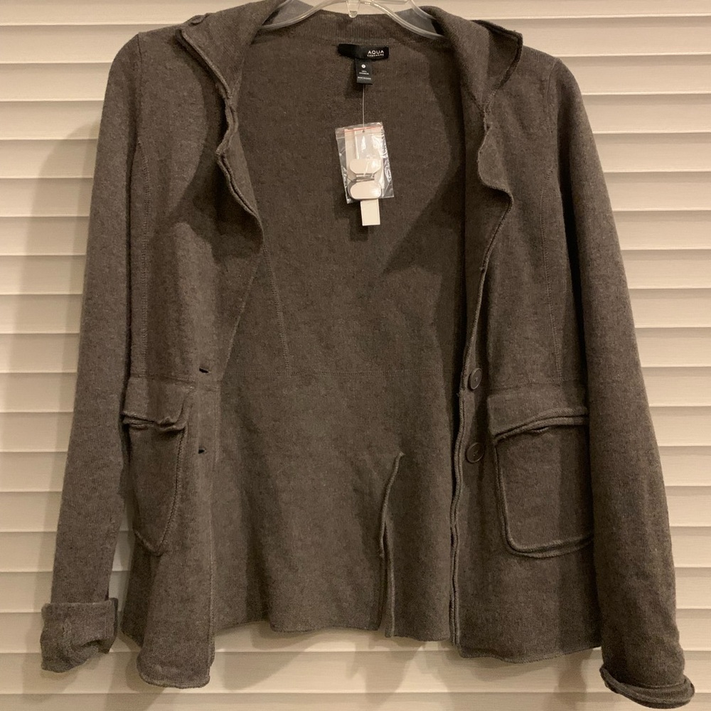 Aqua Cashmere Sweater Heather Brown
